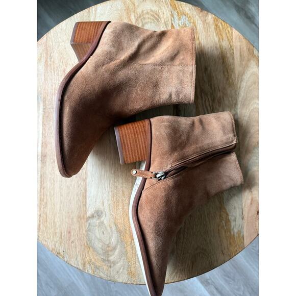 Soludos Brown Suede Leather Zip Up Heeled Boots, size 6.5 Women's - Picture 5 of 6